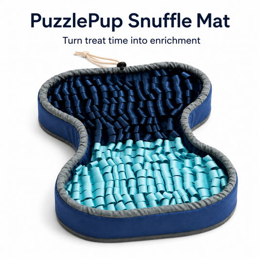 PuzzlePup Enrichment Bundle — snuffle mat and handmade pumpkin peanut butter dog treats