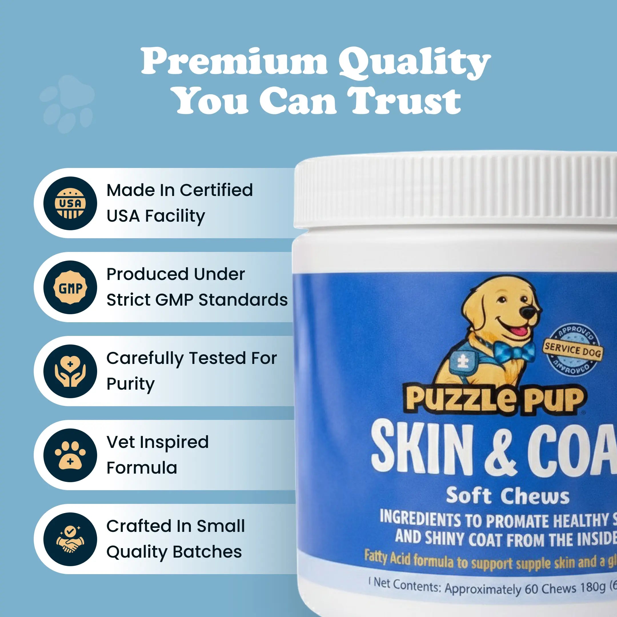 PuzzlePup Skin & Coat Soft Chews.