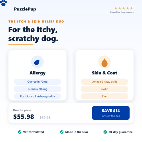 Itch & Skin Relief Duo — Allergy + Skin & Coat soft chews, save 20%