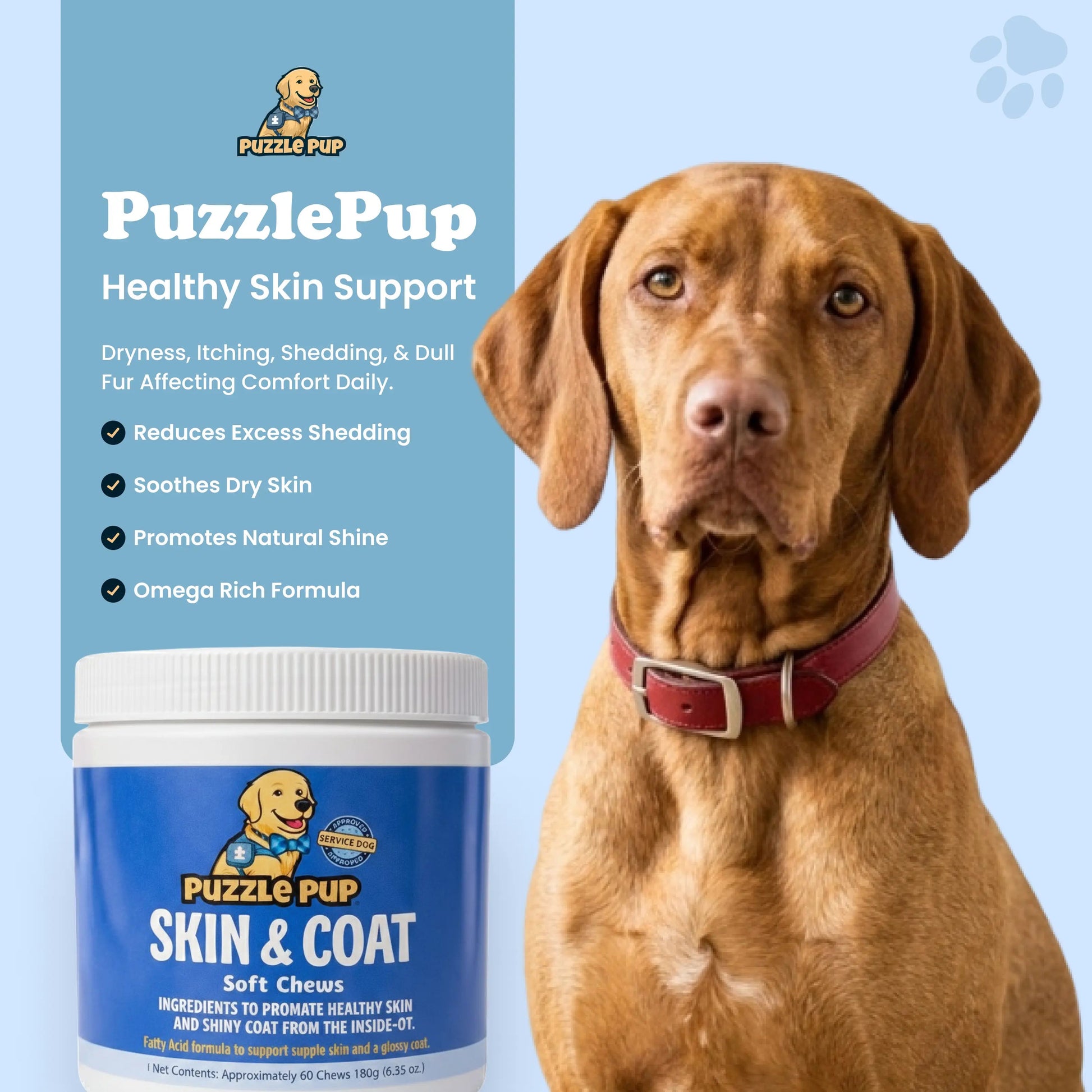PuzzlePup Skin & Coat soft chews — part of the Complete Care Bundle
