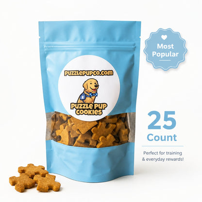 PuzzlePup handmade pumpkin peanut butter dog treats bag
