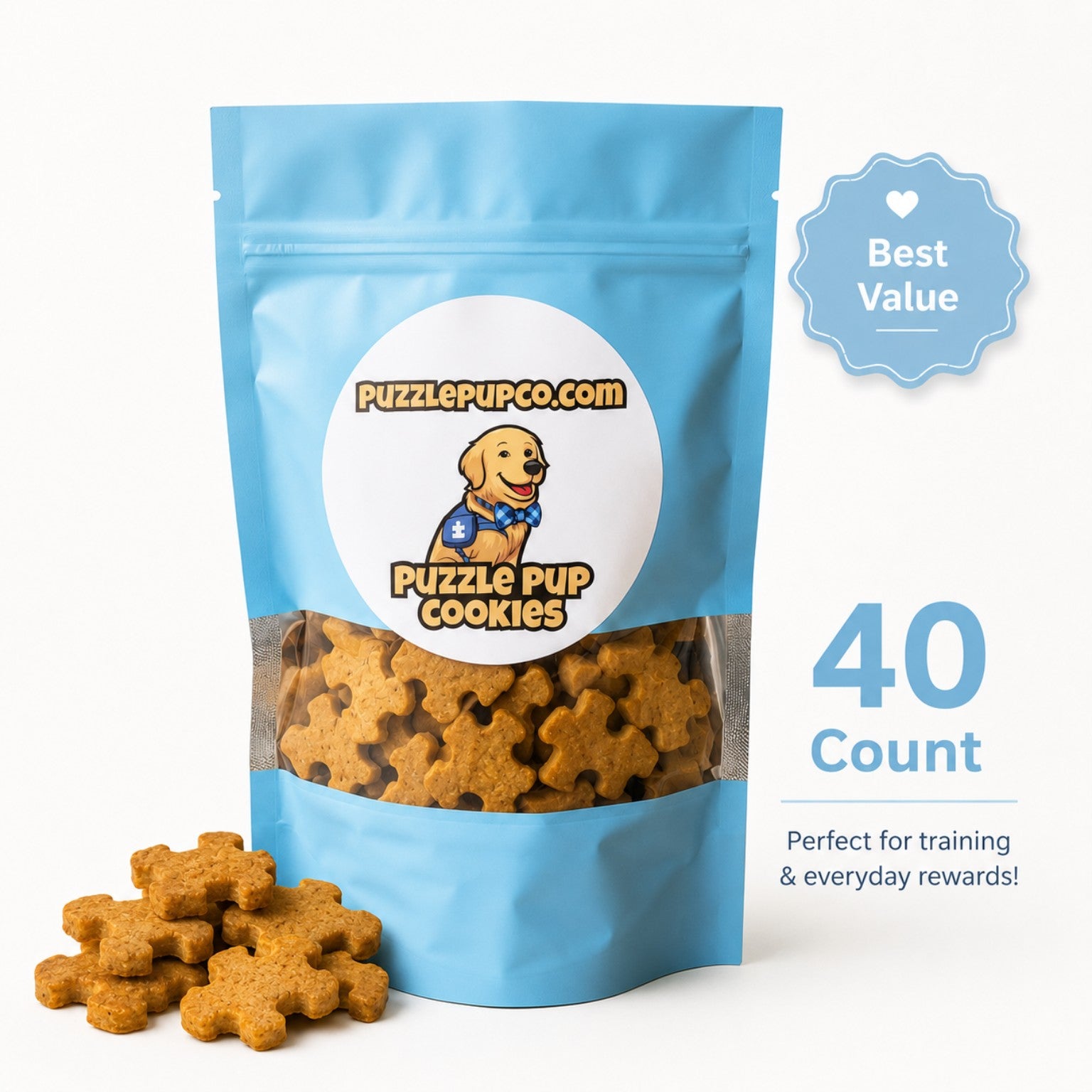 PuzzlePup pumpkin peanut butter dog treats 40 count best value bag